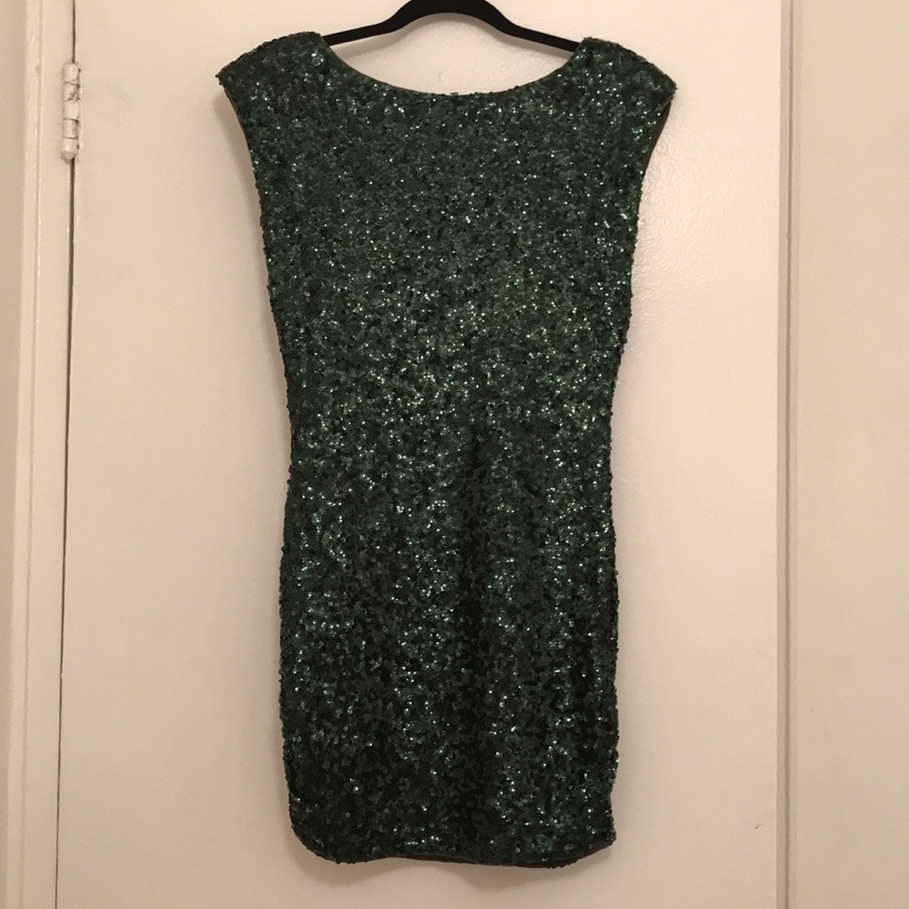 Alice & Olivia Green Sequin Bodycon Dress